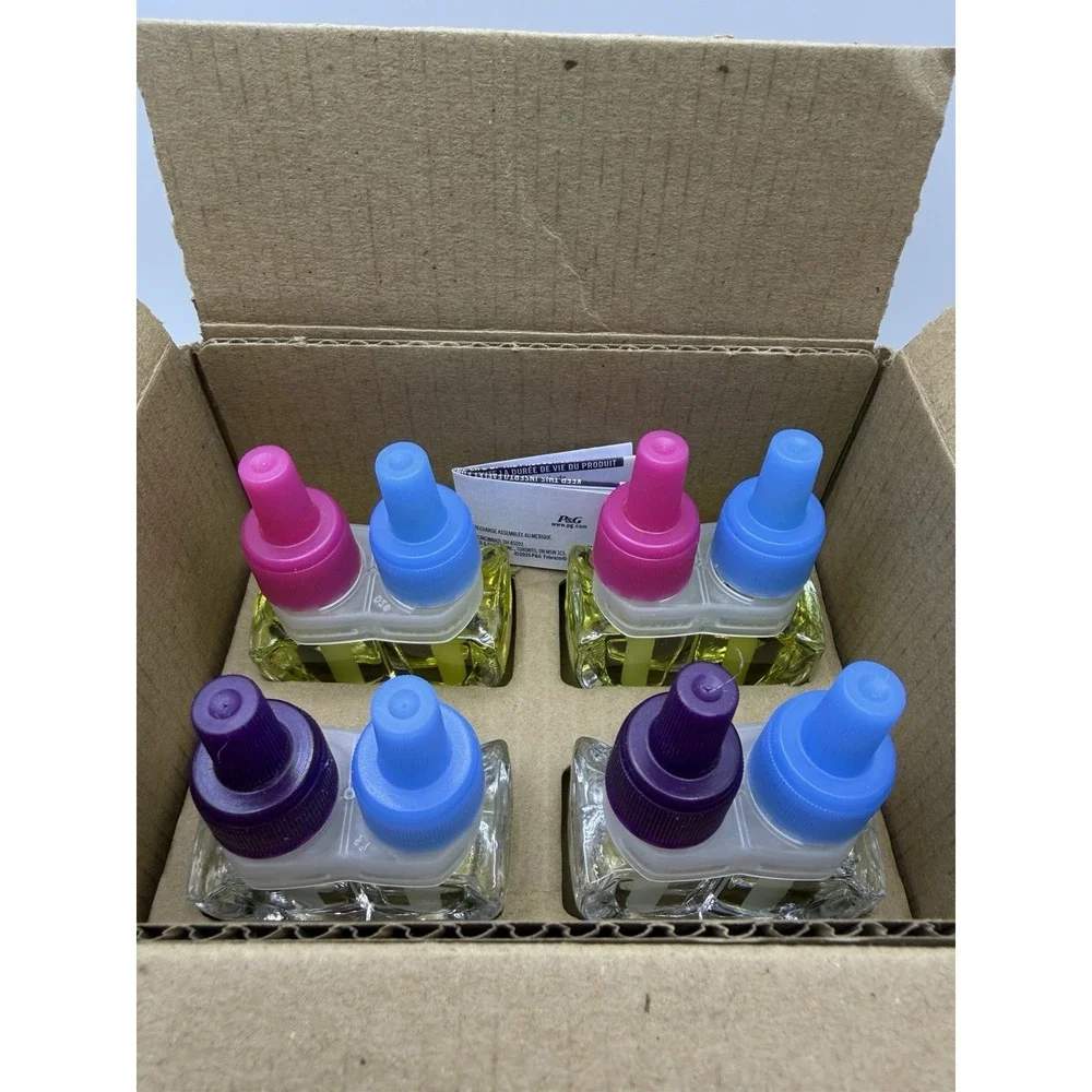 4 Ct Febreze Plug Quadruple Refill  Downy April Fresh & Mediterranean Lavender